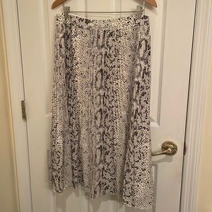 J Crew Pleated Snakeskin print midi skirt